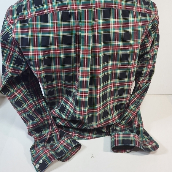 Land's End Plaid Collared Button Up Dress Shirt - Picture 4 of 7